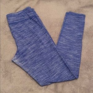 Blue long active wear leggings